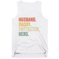 Husband Daddy Protector Hero Father's Day Vintage Retro Tank Top