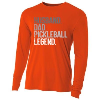 Husband Dad Pickelball Legend Funny Pickleball Player Gift Cooling Performance Long Sleeve Crew