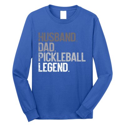 Husband Dad Pickelball Legend Funny Pickleball Player Gift Long Sleeve Shirt