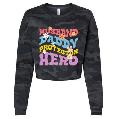 Husband Daddy Protector Hero Cropped Pullover Crew