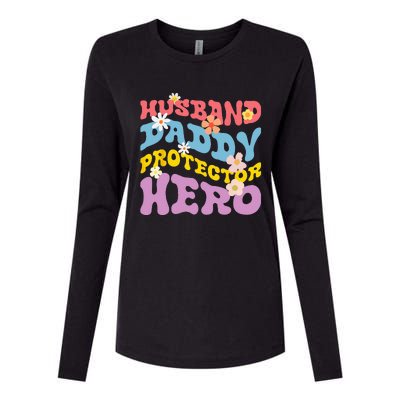 Husband Daddy Protector Hero Womens Cotton Relaxed Long Sleeve T-Shirt