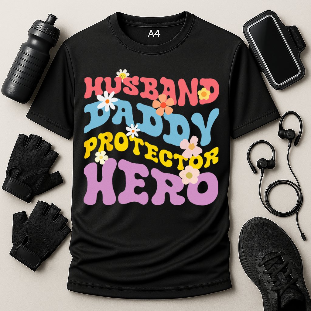 Husband Daddy Protector Hero Performance Shirt