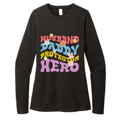 Husband Daddy Protector Hero Womens CVC Long Sleeve Shirt