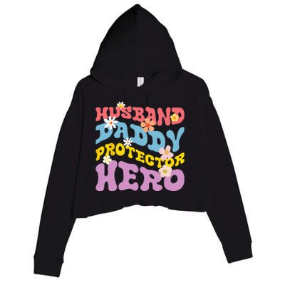 Husband Daddy Protector Hero Crop Fleece Hoodie