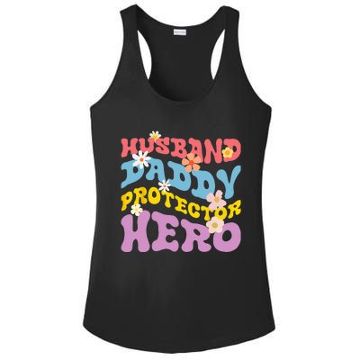 Husband Daddy Protector Hero Ladies PosiCharge Competitor Racerback Tank