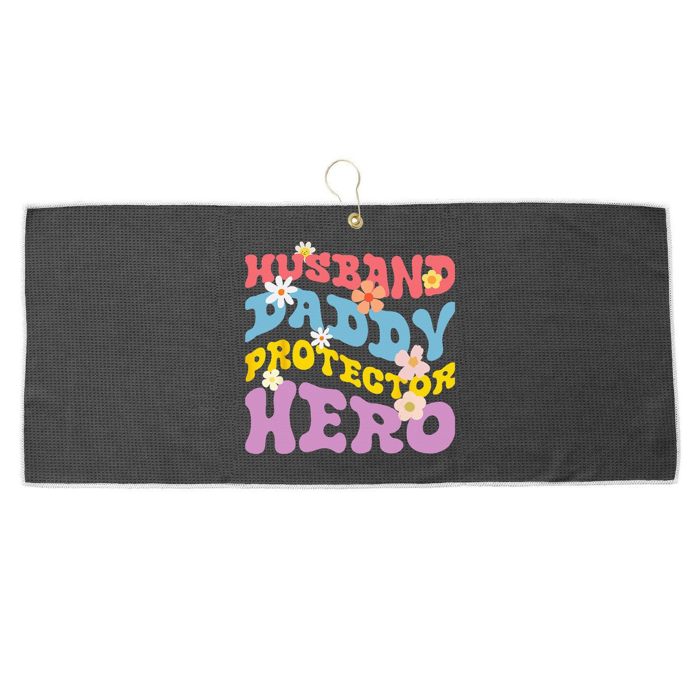 Husband Daddy Protector Hero Large Microfiber Waffle Golf Towel