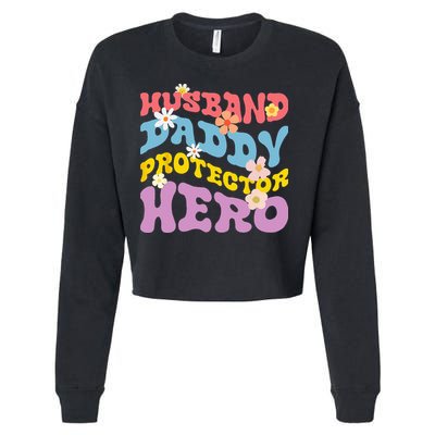 Husband Daddy Protector Hero Cropped Pullover Crew
