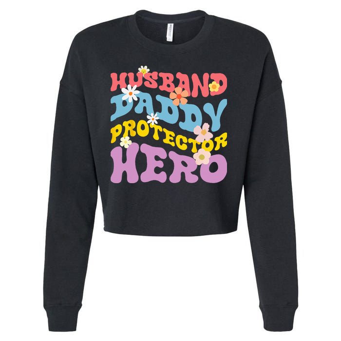 Husband Daddy Protector Hero Cropped Pullover Crew