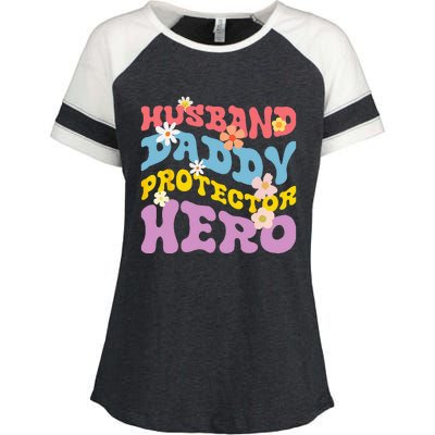 Husband Daddy Protector Hero Enza Ladies Jersey Colorblock Tee