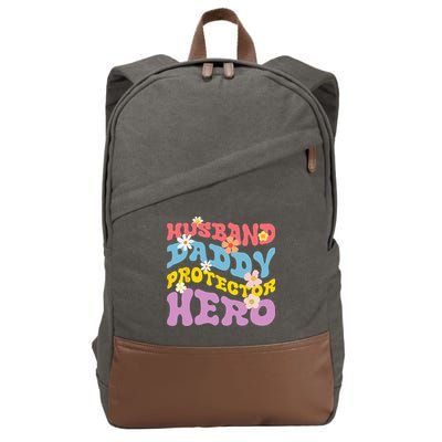 Husband Daddy Protector Hero Cotton Canvas Backpack