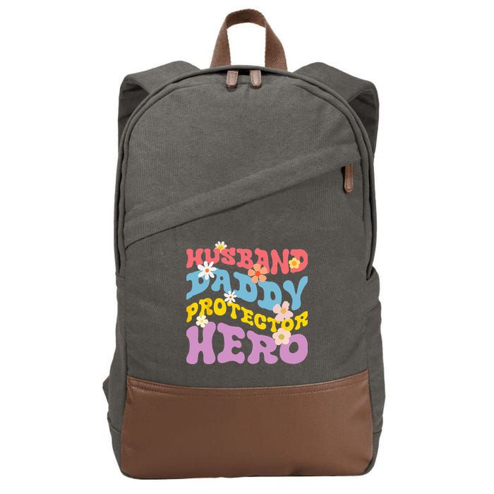 Husband Daddy Protector Hero Cotton Canvas Backpack