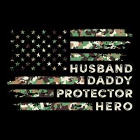 Husband Daddy Protector Hero Camouflage Flag Fathers Day Great Gift Cooling Performance Crew T-Shirt