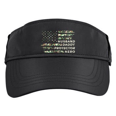 Husband Daddy Protector Hero Camouflage Flag Fathers Day Great Gift Adult Drive Performance Visor