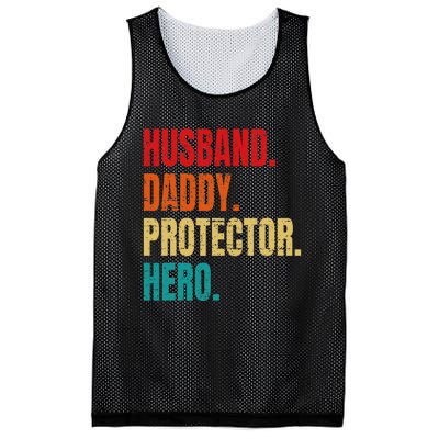 Husband Daddy Protector Hero Fathers Day Husband Birthday Mesh Reversible Basketball Jersey Tank