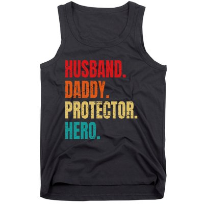 Husband Daddy Protector Hero Fathers Day Husband Birthday Tank Top