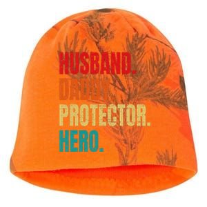 Husband Daddy Protector Hero Fathers Day Husband Birthday Kati - Camo Knit Beanie