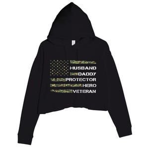 Husband Daddy Protector Hero Veteran Gift Crop Fleece Hoodie