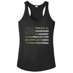 Husband Daddy Protector Hero Veteran Gift Ladies PosiCharge Competitor Racerback Tank