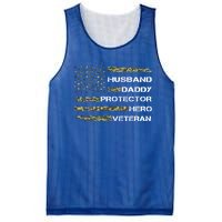 Husband Daddy Protector Hero Veteran Gift Mesh Reversible Basketball Jersey Tank