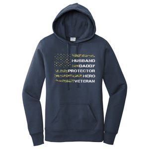 Husband Daddy Protector Hero Veteran Gift Women's Pullover Hoodie