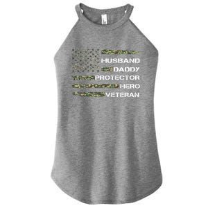 Husband Daddy Protector Hero Veteran Gift Women's Perfect Tri Rocker Tank