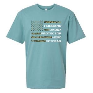 Husband Daddy Protector Hero Veteran Gift Sueded Cloud Jersey T-Shirt