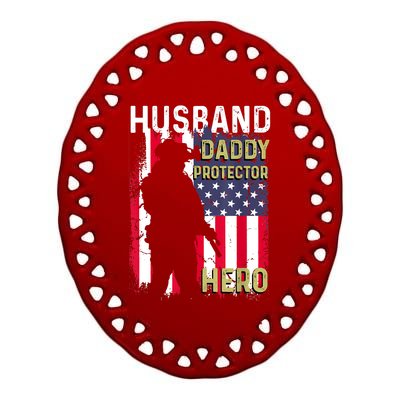 Husband Daddy Protector Ceramic Oval Ornament