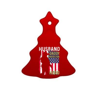 Husband Daddy Protector Ceramic Tree Ornament