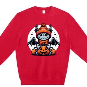 Halloween Dragon Pumpkin Premium Crewneck Sweatshirt