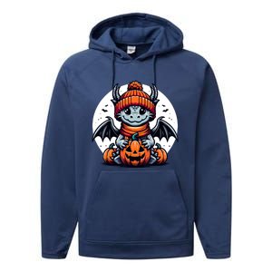 Halloween Dragon Pumpkin Performance Fleece Hoodie