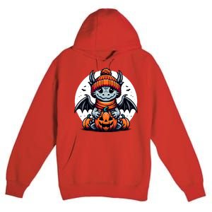 Halloween Dragon Pumpkin Premium Pullover Hoodie