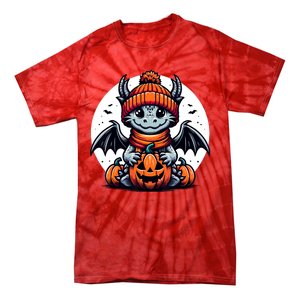 Halloween Dragon Pumpkin Tie-Dye T-Shirt