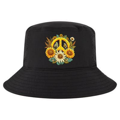 Hippie Daisy Peace Sign Retro Flower Sunflower Lovers Cool Comfort Performance Bucket Hat