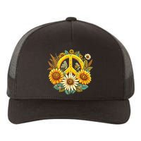 Hippie Daisy Peace Sign Retro Flower Sunflower Lovers Yupoong Adult 5-Panel Trucker Hat