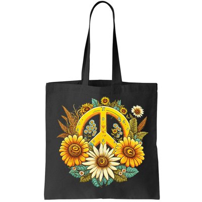 Hippie Daisy Peace Sign Retro Flower Sunflower Lovers Bag