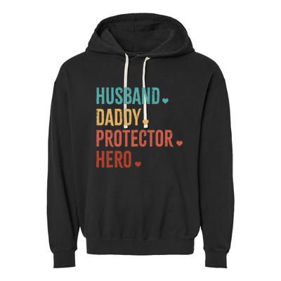 Husband Daddy Protector Hero Fathers Day camo Garment-Dyed Fleece Hoodie