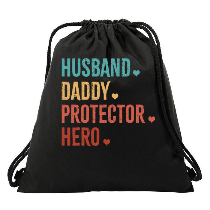 Husband Daddy Protector Hero Fathers Day camo Drawstring Bag