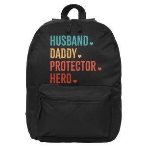 Husband Daddy Protector Hero Fathers Day camo 16 in Basic Backpack