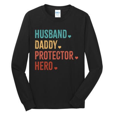 Husband Daddy Protector Hero Fathers Day camo Tall Long Sleeve T-Shirt