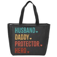 Husband Daddy Protector Hero Fathers Day camo Zip Tote Bag