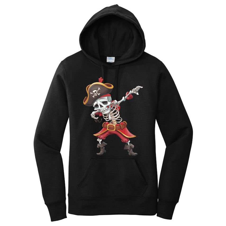 Halloween Dabbing Pirate Skeleton Funny Dab Funny Gift Women's Pullover Hoodie