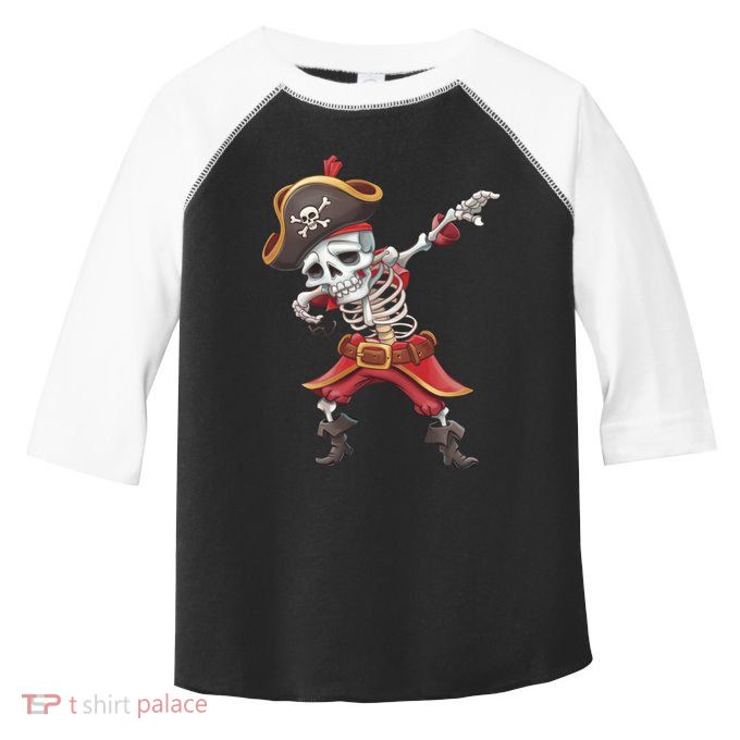 Halloween Dabbing Pirate Skeleton Funny Dab Funny Gift Toddler Fine Jersey T-Shirt