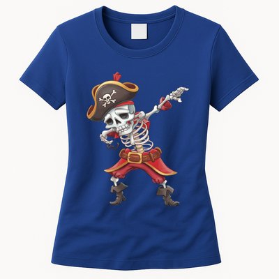 Halloween Dabbing Pirate Skeleton Funny Dab Funny Gift Womens T-Shirt