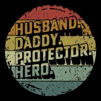 Husband Daddy Protector Hero Fathers Day Vintage Tall T-Shirt