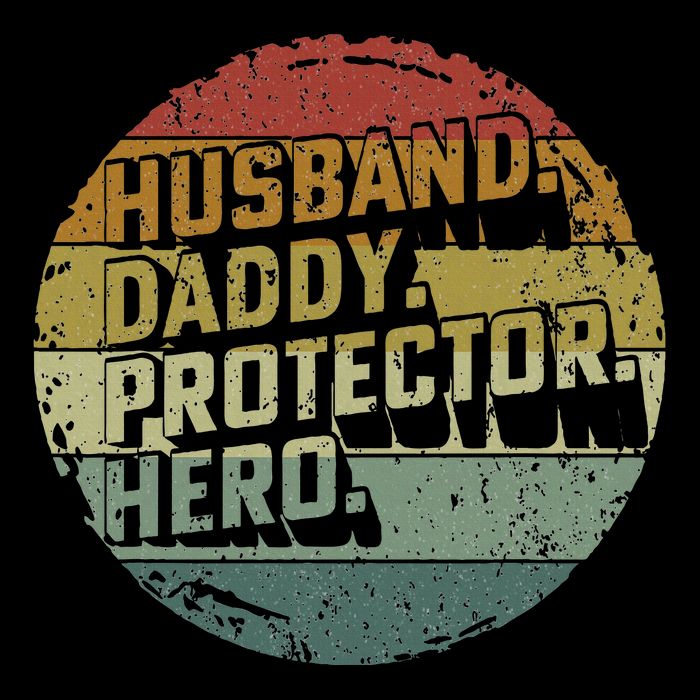 Husband Daddy Protector Hero Fathers Day Vintage Tall T-Shirt