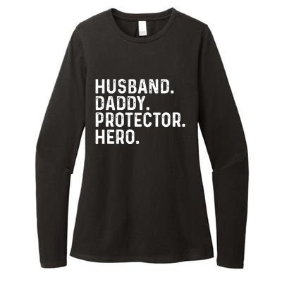 Husband Daddy Protector Hero Dad Stepgiftdad Cool Fathers Day Funny Gift Womens CVC Long Sleeve Shirt