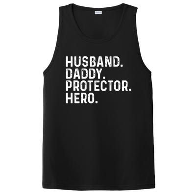 Husband Daddy Protector Hero Dad Stepgiftdad Cool Fathers Day Funny Gift PosiCharge Competitor Tank