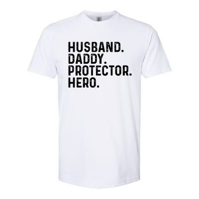 Husband Daddy Protector Hero Dad Stepgiftdad Cool Fathers Day Funny Gift Softstyle® CVC T-Shirt