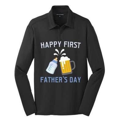 Husband Daddy Protector Hero Love Family Design Gift Silk Touch Performance Long Sleeve Polo