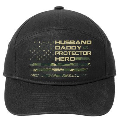 Husband Daddy Protector Hero Fathers Day 7-Panel Snapback Hat